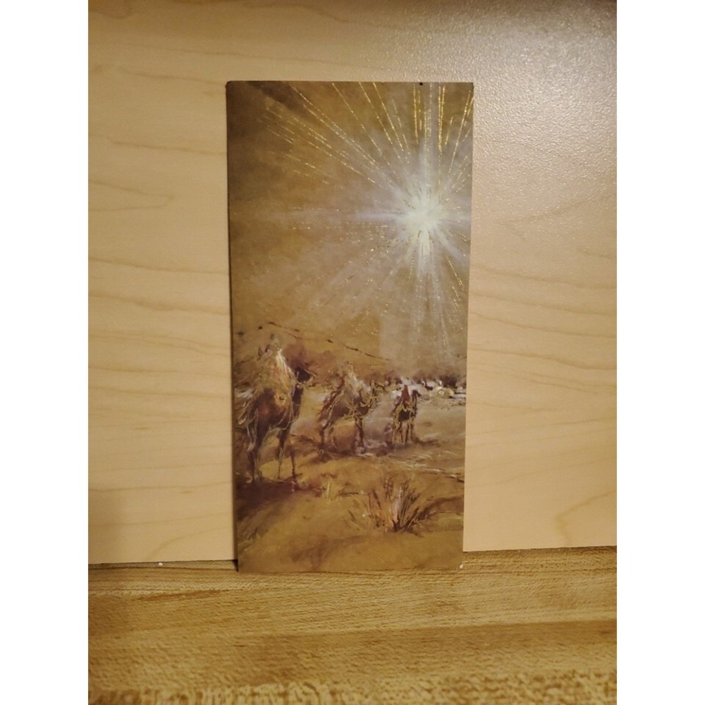 22 Vintage Unused Xmas Greeting Card Gold Embossed 3 Kings on Camels